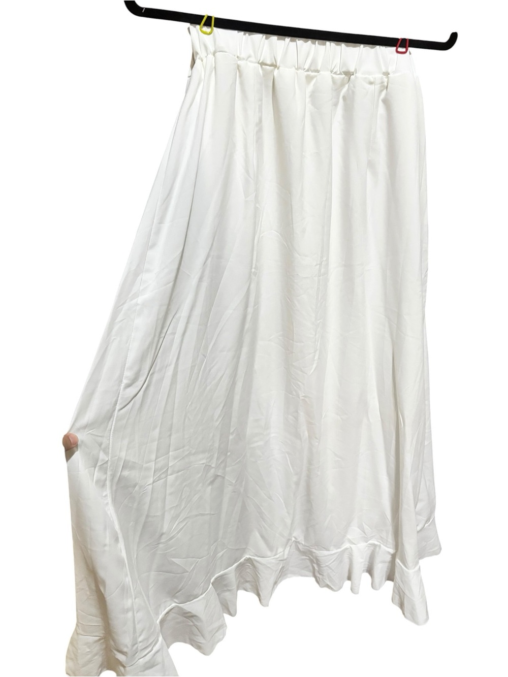 Elegant White Ruffle Wrap Skirt Pants - Picture 3 of 5